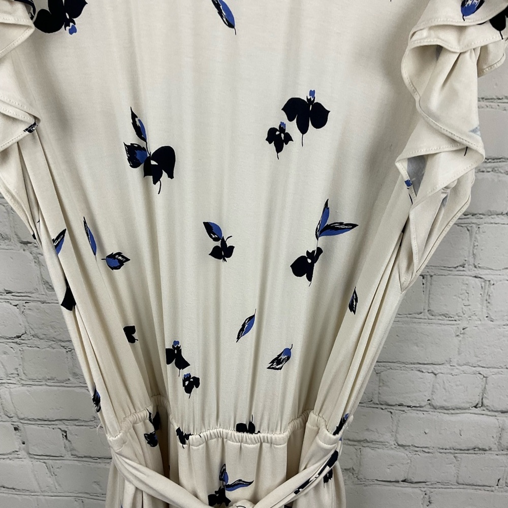 Lauren Ralph Lauren Women's Floral Ruffle-Sleeve Jersey Dress Size 14 - Picture 4 of 7